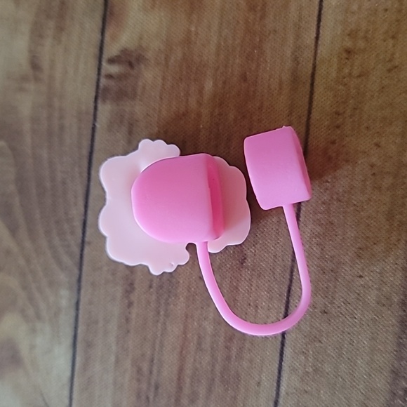 Kitty Cat with Icecream Silicone 10mm / 0.4 in Straw Topper Cap Accessory - Picture 2 of 3